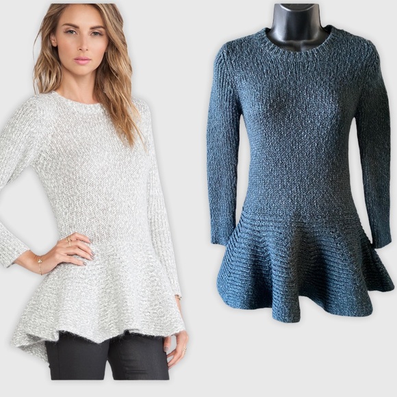 NWT Derek Lam 10 Crosby Peplum Sweater Size P - Picture 1 of 14